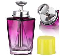 Noverlife 4Oz / 120ml Glass Acetone Pump Dispenser with Cover, Triple-Filter Clog-Free Pump Alcohol Dispenser Push Down, Pumping Press Makeup Remover Container, Refillable Nail Polish Remover Bottle