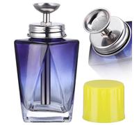 Noverlife 4Oz / 120ml Glass Nail Polish Remover Dispenser with Cap, Controllable Water Output Push Down Pump Dispenser for Makeup Remover, Decorative Empty Press Container for Acetone Alcohol Bottle