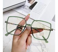 NOVESIXTDAT Anti UV Eyewear Square Reading Glasses Ultra Light Blue Light Blocking Computer Readers Oversized Flat Light Mirror (Color : Green, Size : +100)