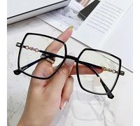NOVESIXTDAT Anti UV Eyewear Square Reading Glasses Ultra Light Blue Light Blocking Computer Readers Oversized Flat Light Mirror (Color : Black, Size : +100)