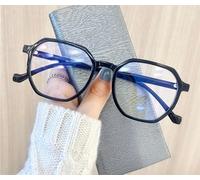NOVESIXTDAT Blue Light Blocking Computer Readers Eyeglasses Cute Anti UV Reading Glasses Polygon Flat Light Mirror for Women/Men (Color : Black, Size : +0.00)