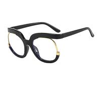 NOVESIXTDAT Blue Light Blocking Round Computer Readers Anti Eyestrain Eyeglasses Reading Glasses Oversized Flat Light Mirror (Color : Black, Size : +250)