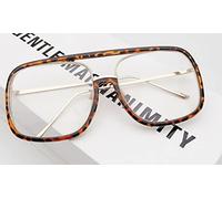 NOVESIXTDAT Large Aviator Computer Readers Anti Eyestrain Reading Glasses Stylish Oversized Anti Blue Light Flat Light Mirror (Color : Leopard, Size : +200)