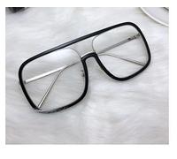 NOVESIXTDAT Large Aviator Computer Readers Anti Eyestrain Reading Glasses Stylish Oversized Anti Blue Light Flat Light Mirror (Color : Black, Size : +300)