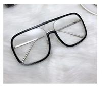 NOVESIXTDAT Large Aviator Computer Readers Anti Eyestrain Reading Glasses Stylish Oversized Anti Blue Light Flat Light Mirror (Color : Black, Size : +200)