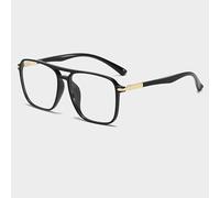 NOVESIXTDAT Oversized Aviator Reading Glasses, Fatigue Relieve Square HD Computer Readers, Blue Light Blocking Flat Light Mirror (Color : Black, Size : +150)