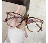 NOVESIXTDAT Oversized Blue Light Blocking Reading Glasses for Women/Men, Anti Eyestrain, Computer Reading, TV Glasses, Anti Glare (Color : Brown, Size : +0.00)