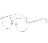 NOVESIXTDAT Oversized Reading Glasses Anti UV HD Computer Readers Anti Blue Light Flat Light Mirror Eyewear for Women/Men (Color : Silver, Size : +0.00)