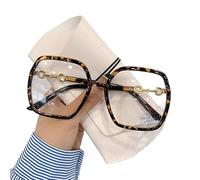 NOVESIXTDAT Oversized Reading Glasses Women, Extra Large Flat Light Mirror, Square Blue Light Blocking Reader, Anti Glare Eyewear (Color : Tortoiseshell, Size : +3.50)