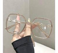NOVESIXTDAT Oversized Reading Glasses Women, Extra Large Flat Light Mirror, Square Blue Light Blocking Reader, Anti Glare Eyewear (Color : Brown, Size : +0.00)