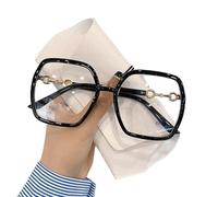 NOVESIXTDAT Oversized Reading Glasses Women, Extra Large Flat Light Mirror, Square Blue Light Blocking Reader, Anti Glare Eyewear (Color : Black, Size : +0.50)