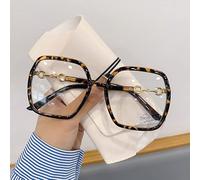 NOVESIXTDAT Oversized Reading Glasses Women, Extra Large Flat Light Mirror, Square Blue Light Blocking Reader, Anti Glare Eyewear (Color : Tortoiseshell, Size : +0.00)