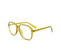 NOVESIXTDAT Stylish Oversized Reading Glasses, Ladies Large Frame Blue Light Blocking Reader, Anti Eye Strain Unbreakable Eyewear (Color : Yellow, Size : +0.50)