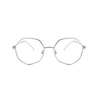 NOVESIXTDAT Stylish Wire Frame Polygon Reading Glasses Women, Irregular Metal Blue Light Blocking Readers, Unbreakable Eyewear (Color : Silver, Size : +2.50)