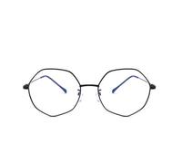 NOVESIXTDAT Stylish Wire Frame Polygon Reading Glasses Women, Irregular Metal Blue Light Blocking Readers, Unbreakable Eyewear (Color : Black, Size : +0.50)