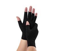 Novetec Arthritis Gloves 1 Pair Fingerless Compression Glove for Women Men Glue-Dotted Hand Support Rheumatoid Osteoarthritis Raynauds Disease Relief Breathable for Typing Driving Work Daily