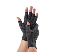 Novetec Arthritis Gloves 1 Pair Fingerless Compression Glove for Women Men Glue-Dotted Hand Support Rheumatoid Osteoarthritis Raynauds Disease Relief Breathable for Typing Driving Work Daily