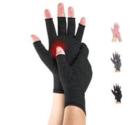 Novetec Arthritis Gloves 1 Pair Fingerless Compression Gloves for Women Men Hand Support for Rheumatoid Osteoarthritis Raynauds Disease Relief Breathable for Typing Driving Kitchen Work Daily