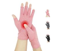 Novetec Arthritis Gloves 1 Pair Fingerless Compression Gloves for Women Men Hand Support for Rheumatoid Osteoarthritis Raynauds Disease Relief Breathable for Typing Driving Kitchen Work Daily