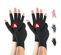 Novetec Arthritis Gloves 2 Pair Fingerless Compression Gloves for Women Men Hand Support for Rheumatoid Osteoarthritis Raynauds Disease Relief Breathable for Typing Driving Kitchen Work Daily