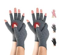Novetec Arthritis Gloves 2 Pair Fingerless Compression Gloves for Women Men Hand Support for Rheumatoid Osteoarthritis Raynauds Disease Relief Breathable for Typing Driving Kitchen Work Daily