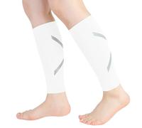 Novetec Calf Compression Sleeve for Men Women Reflective Footless Socks for Shin Splint Relief Night Running Cycling