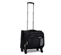 NOVEX Polyester 42 cms Overnighter Laptop Trolley Bag Overnighter Laptop Roller Case | Cabin Luggage | Overnight Business Trolley Bag | Cabin Overnighter (Pilot Trolley, Black), Black, Luggage