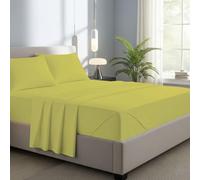 Novexa 100% Egyptian Cotton Single Fitted Sheets 400 Thread Count 40cm Deep Bed Sheet Luxury Ultra Soft Bottom Grey Fitted Bedsheets (Yellow, Single)
