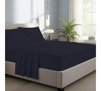 Novexa 100% Egyptian Cotton Single Fitted Sheets 400 Thread Count 40cm Deep Bed Sheet Luxury Ultra Soft Bottom Black Fitted Bedsheets