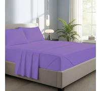 Novexa 100% Egyptian Cotton Single Fitted Sheets 400 Thread Count 40cm Deep Bed Sheet Luxury Ultra Soft Bottom Grey Fitted Bedsheets (Lilac, King)