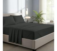 Novexa 100% Egyptian Cotton Single Fitted Sheets 400 Thread Count 40cm Deep Bed Sheet Luxury Ultra Soft Bottom Grey Fitted Bedsheets (Charcoal, Small Double)