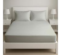 Novexa 3PCS Bedsheet 100% Egyptian Cotton Super King Fitted Sheets 400 Thread Count 25cm Fitted Sheet SET with 2 PIllowcase Pair Deep Bed Sheet Luxury Ultra Soft Natural Fitted Cover