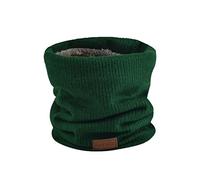 NovForth Neck Warmer Double-Layer Fleece Lining Knit Winter Infinity Scarf Chunky Thick Windproof Circle Loop Scarves Green