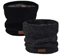 NovForth Winter Neck Warmer Fleece Lined Infinity Scarf Double-Layer Fleece Thicken Windproof and Dust Skiing Circle Lining Knit Infin for Mens Womens