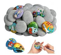 Noviatrix 25 Piece Pebbles for Painting, DIY Rocks for Painting, 4-6cm Flat Pebbles for Crafting Suitable for Decorating Potted Plants, Aquariums and Gardens