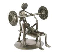 NOVICA 114231 "Rustic Weightlifter Iron Statuette, Metal