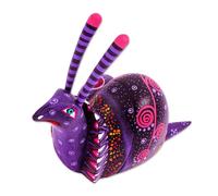 NOVICA 198968 "Oaxaca Snail Alebrije Sculpture, Purple
