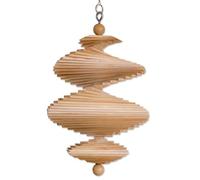 NOVICA Artisan Handcarved Wood Mobile Pinewood with Adjustable Shapes Brown Guatemala Outdoor Living Garden Decor Modern [16in H x 10.25in W x 0.7in D] ' Tranquil Winds'