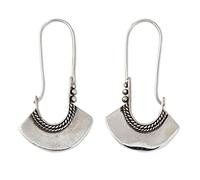 NOVICA Artisan Handcrafted | Bell Design | .925 Sterling Silver | Silver Hoop Earrings Handmade | Hoop Earring Thailand | Bohemian Hollow Bell Themed