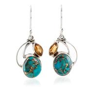 NOVICA Artisan Handcrafted Citrine Dangle Earrings For Women | Turquoise Earrings Dangling | Turquoise Earrings Sterling Silver | Natural Turquoise Earrings For Women | Minimalist Turquoise Earrings
