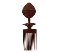 NOVICA Artisan Handcrafted Mahogany Wood Wall Art Brown Ghana Decor [12.5in H x 3.5in W x 0.8in D] ' Akwaba Comb'
