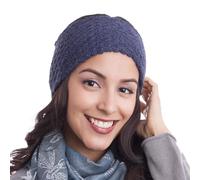 NOVICA Artisan Handmade 100% Baby Alpaca Ear Warmer Wave Pattern Headband in Blue from Peru Wool Accessories Warmers Patterned ' Passionate Waves in Blue'