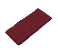 NOVICA Artisan Handmade 100% Baby Alpaca Ear Warmer Wave Pattern Headband in Crimson from Peru Wool Accessories Warmers Red Patterned ' Passionate Waves in Crimson'
