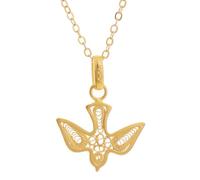 NOVICA Artisan Handmade 24k Gold Plated .925 Sterling Silver Filigree Pendant Necklace Dove Peru Animal Themed Bird 'Gold Divine Dove'