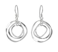 NOVICA Artisan Handmade .925 Sterling Silver Dangle Earrings Thailand Modern 'Twirling'
