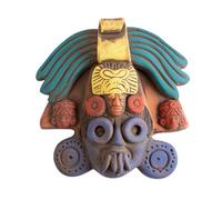NOVICA Artisan Handmade Ceramic mask Ah Puch Ceramic Wall Mask Crafted in Mexico Multicolor Mexico Cultural Maya [6.75in H x 6.25in W x 2in D] Colorful Ah Puch