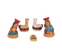 NOVICA Artisan Handmade Ceramic Nativity Scene Andean from Peru Multicolor Holiday Decor 'Cuzco Birth'