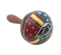 NOVICA Artisan Handmade Mahogany Coconut Shell Maraca Turtletheme from Bali Multicolor Woodcoconut Indonesia Musical Instruments Percussion Animal Themed Frog Turtleturtle [9.25in H x 4.3in Diam.] '