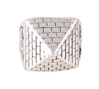 NOVICA Artisan handmade men's sterling silver ring pyramid from india cocktail [Ring front 0.6 in L x 0.6 in W x 0.4 in H Band width 4 mm W] ' masonic pyramid'