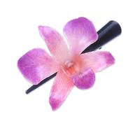NOVICA Artisan Handmade Natural Orchid Hair Clip Pale Fuchsia Thai Stainless Steel Pink Bar Thailand Floral [3.1 in L x 2.2 in W x 1.2 in D] ' Pale Fuchsia Orchid Love'